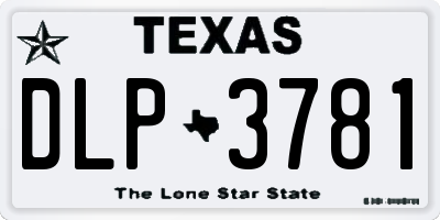 TX license plate DLP3781