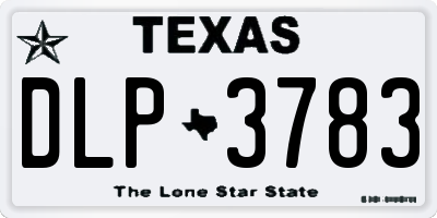 TX license plate DLP3783