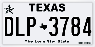 TX license plate DLP3784