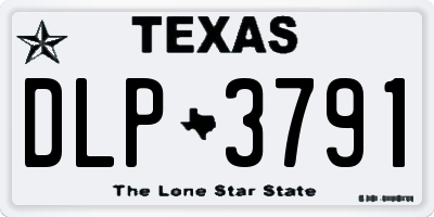 TX license plate DLP3791