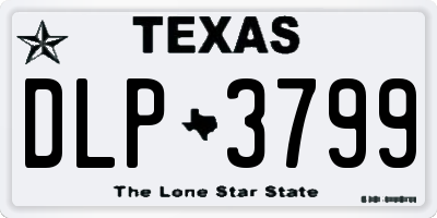 TX license plate DLP3799