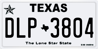 TX license plate DLP3804