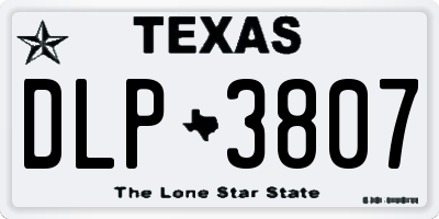 TX license plate DLP3807