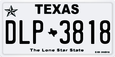 TX license plate DLP3818