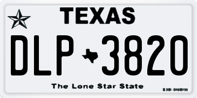TX license plate DLP3820