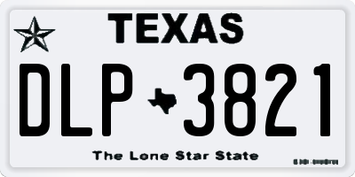 TX license plate DLP3821