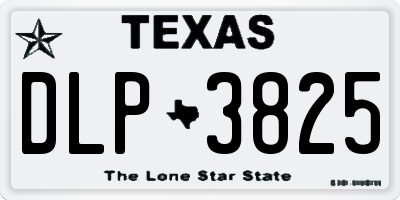 TX license plate DLP3825