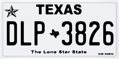 TX license plate DLP3826
