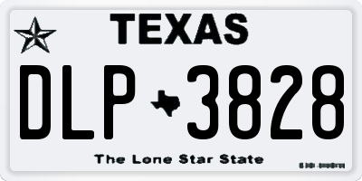 TX license plate DLP3828
