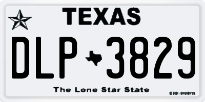 TX license plate DLP3829