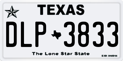 TX license plate DLP3833