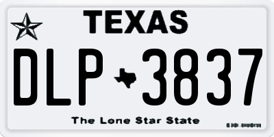 TX license plate DLP3837
