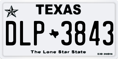 TX license plate DLP3843