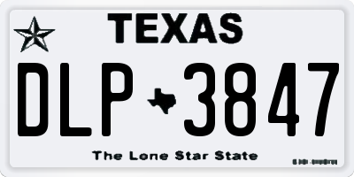 TX license plate DLP3847