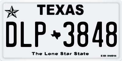 TX license plate DLP3848