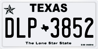 TX license plate DLP3852