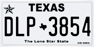 TX license plate DLP3854