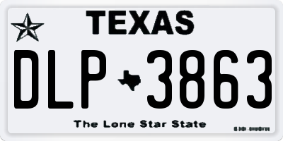 TX license plate DLP3863