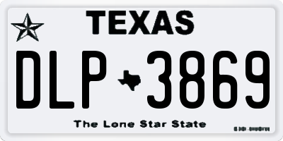 TX license plate DLP3869
