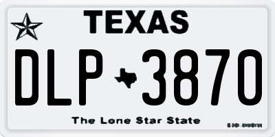 TX license plate DLP3870