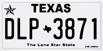 TX license plate DLP3871