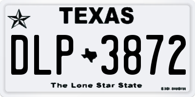 TX license plate DLP3872