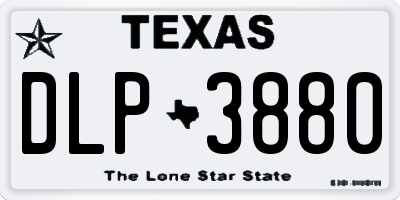 TX license plate DLP3880