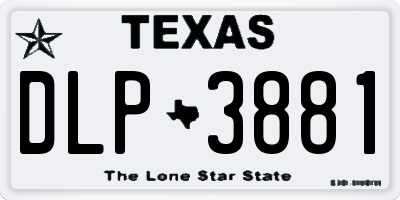 TX license plate DLP3881