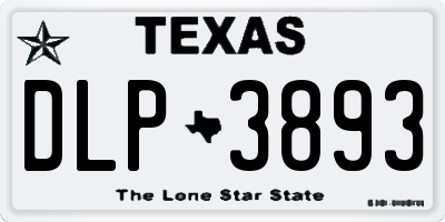 TX license plate DLP3893