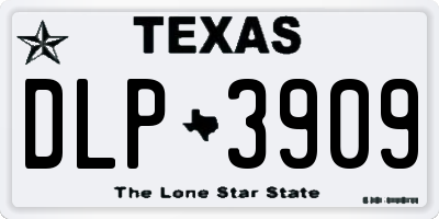TX license plate DLP3909