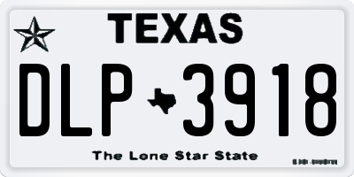 TX license plate DLP3918