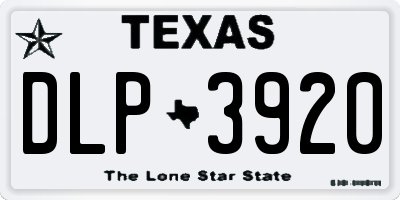 TX license plate DLP3920