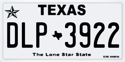 TX license plate DLP3922