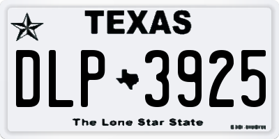 TX license plate DLP3925
