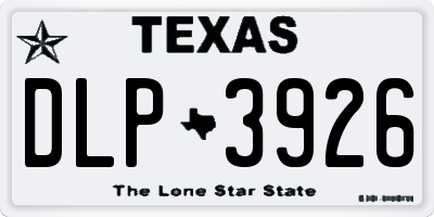 TX license plate DLP3926