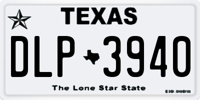 TX license plate DLP3940