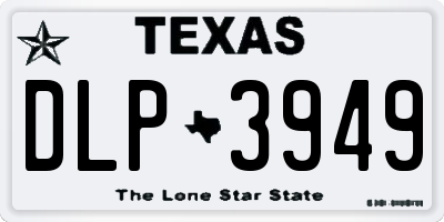 TX license plate DLP3949