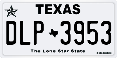 TX license plate DLP3953