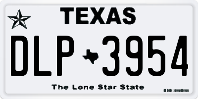 TX license plate DLP3954