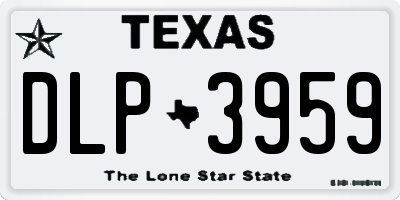 TX license plate DLP3959