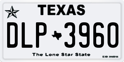 TX license plate DLP3960