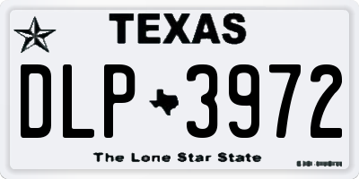 TX license plate DLP3972