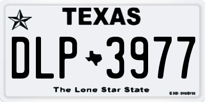 TX license plate DLP3977