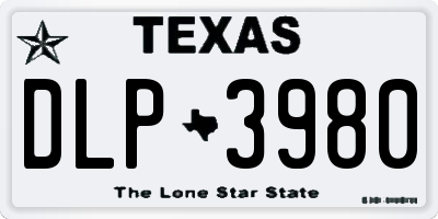 TX license plate DLP3980