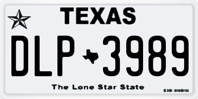 TX license plate DLP3989