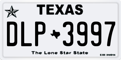 TX license plate DLP3997