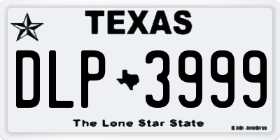TX license plate DLP3999