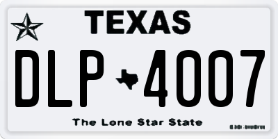 TX license plate DLP4007