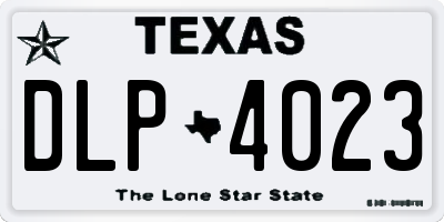 TX license plate DLP4023