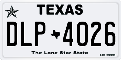 TX license plate DLP4026